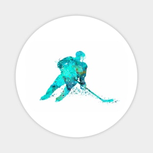 Ice Hockey Player Sports Girl Watercolor Magnet